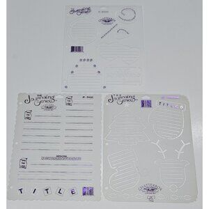 3 Journaling Genie Chatterbox Stencils Lot Fancy First Letter Christmas Wedding